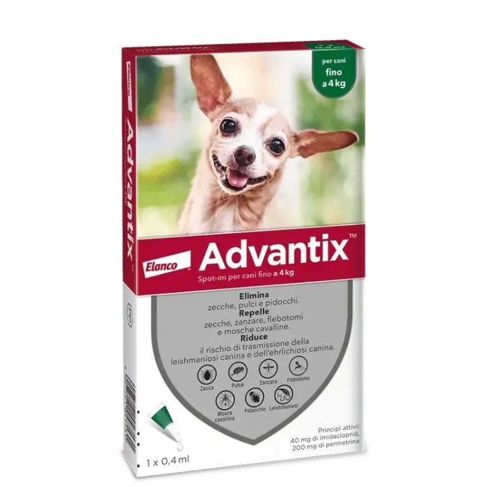 Advantix Cane fino 4 Kg 6 pipette 0,4 ml | Zoopluto
