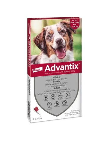 Advantix Cane 10-25 Kg 6 pipette 2,5 ml | Zoopluto