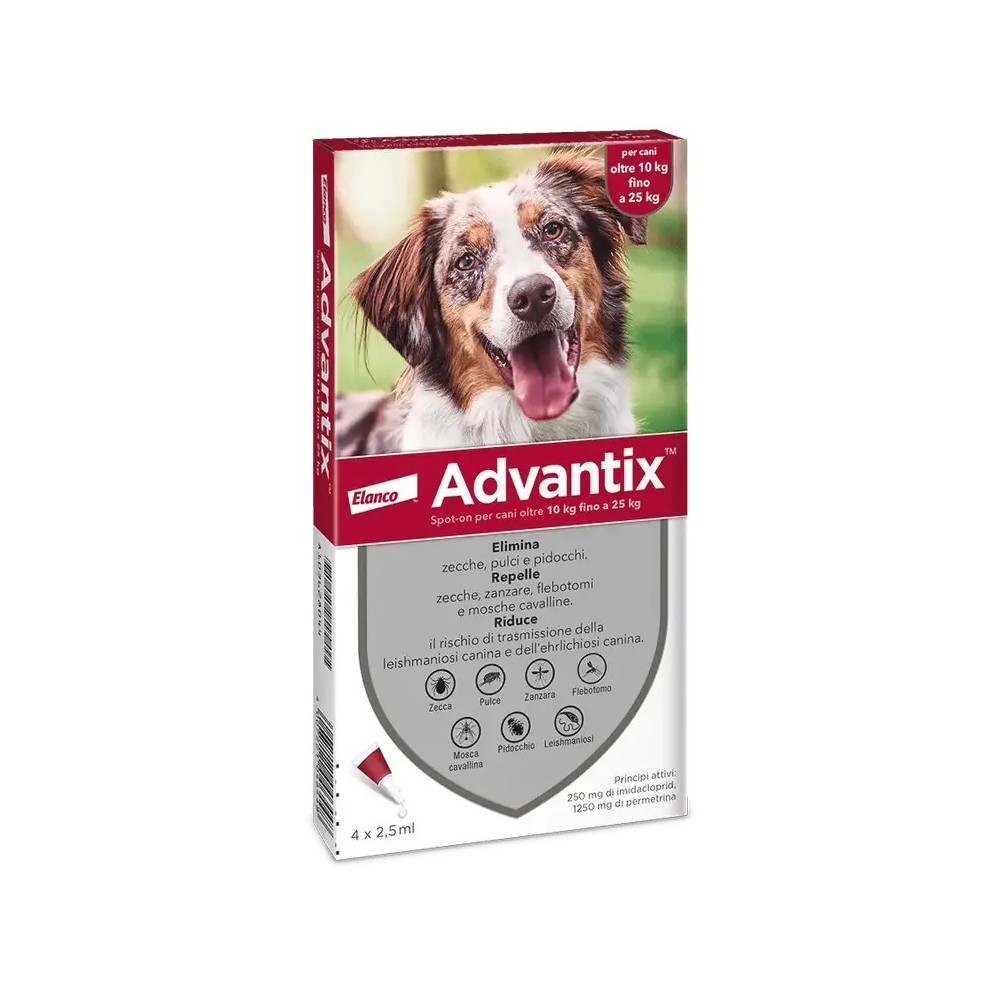 Advantix Cane 10-25 Kg 6 pipette 2,5 ml | Zoopluto
