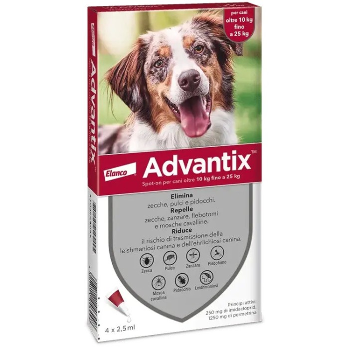 Advantix Cane 10-25 Kg 6 pipette 2,5 ml | Zoopluto
