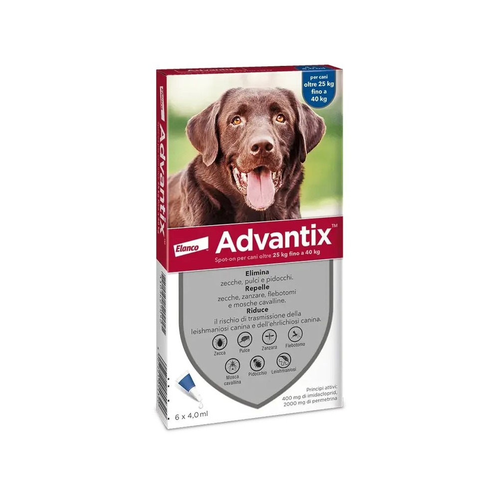 Advantix Cane 25-40 Kg 6 pipette 4 ml | Zoopluto