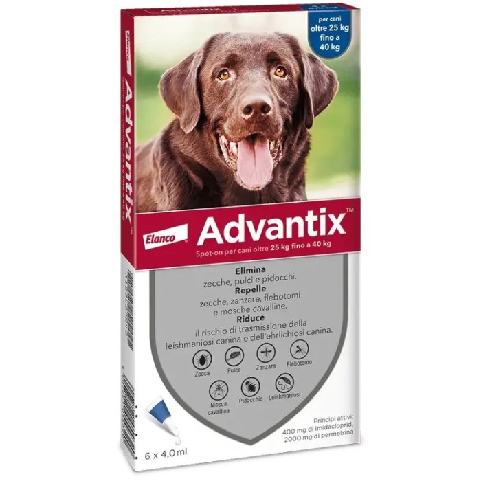 Advantix Cane 25-40 Kg 6 pipette 4 ml | Zoopluto