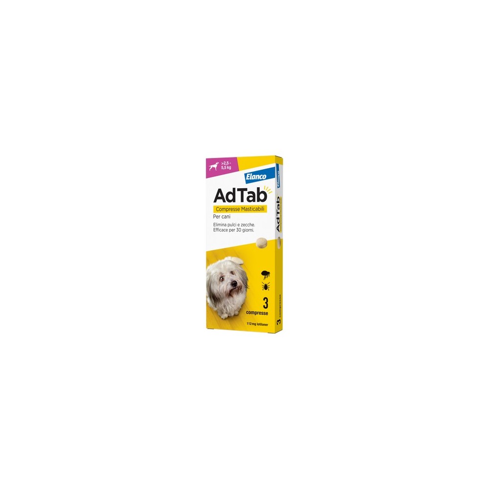 AdTab Cane 112,5 mg 2,5-5,5 Kg 3 compresse | Zoopluto