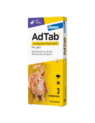 AdTab Gatto 12 mg 0,5-2 Kg 3 compresse | Zoopluto