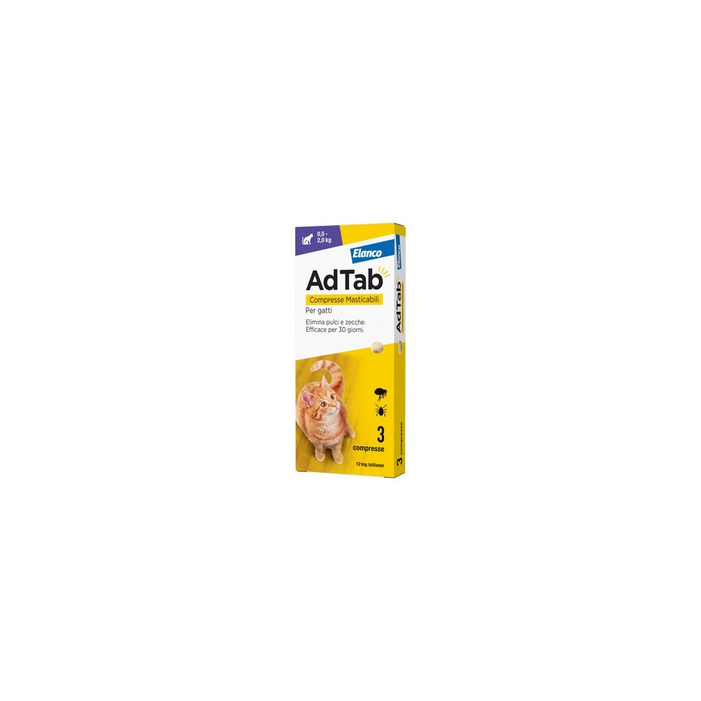 AdTab Gatto 12 mg 0,5-2 Kg 3 compresse | Zoopluto