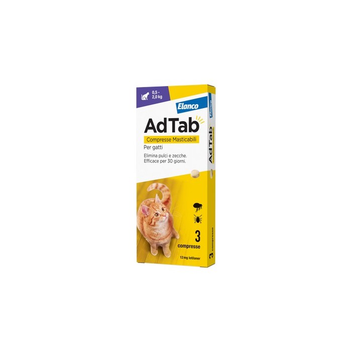 AdTab Gatto 12 mg 0,5-2 Kg 3 compresse | Zoopluto