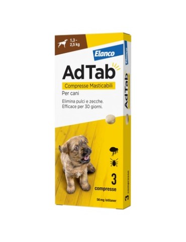 AdTab Cane 56,25 mg 1,3-2,5 Kg 3 compresse | Zoopluto