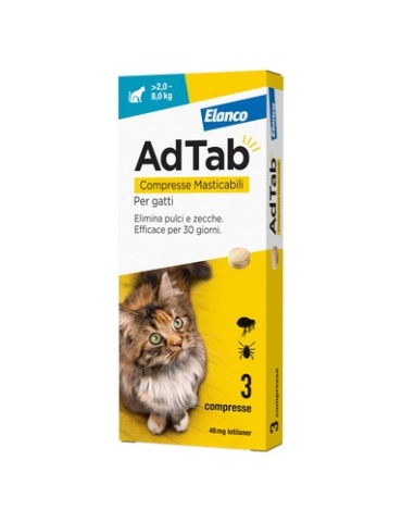 AdTab Gatto 48 mg 2-8 Kg 3 compresse | Zoopluto