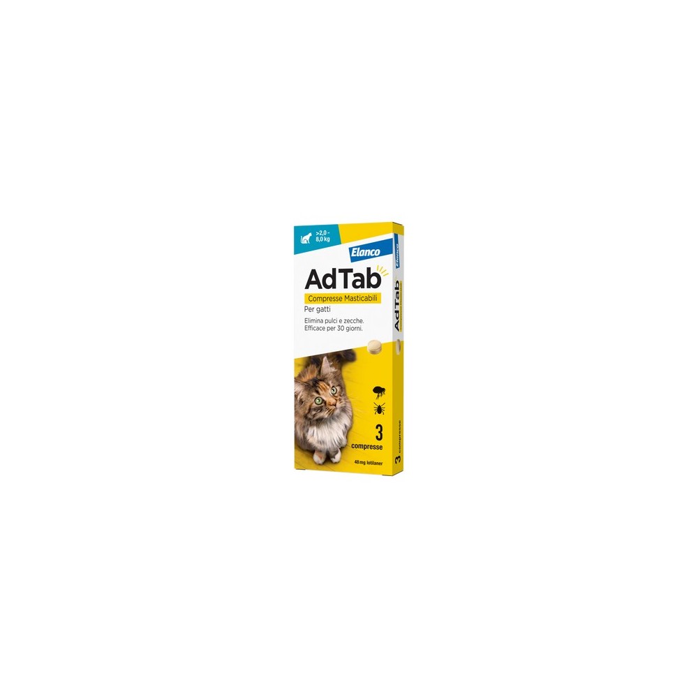 AdTab Gatto 48 mg 2-8 Kg 3 compresse | Zoopluto