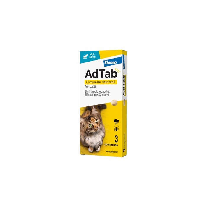 AdTab Gatto 48 mg 2-8 Kg 3 compresse | Zoopluto