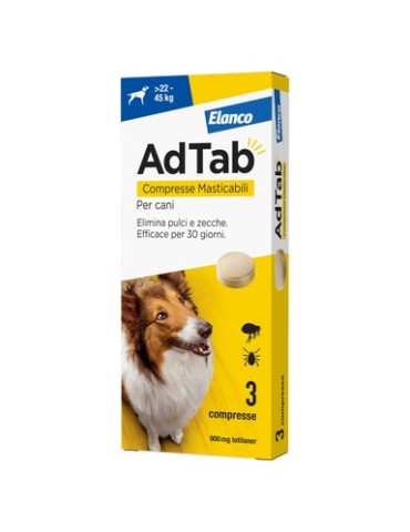 AdTab Cane 900 mg 22-45 Kg 3 compresse | Zoopluto
