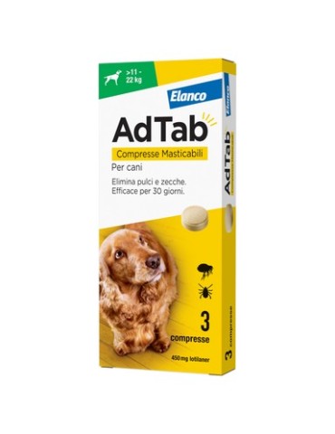 AdTab Cane 450 mg 11-22 Kg 3 compresse | Zoopluto