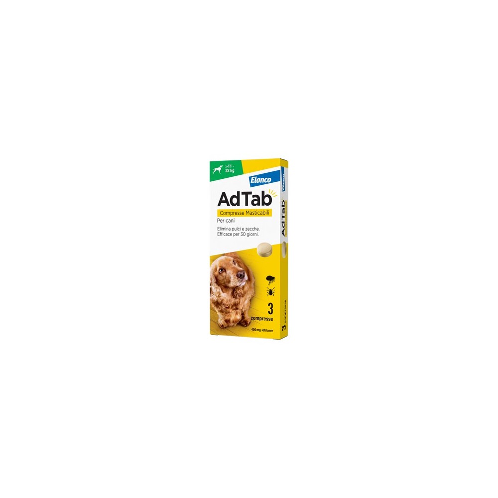 AdTab Cane 450 mg 11-22 Kg 3 compresse | Zoopluto