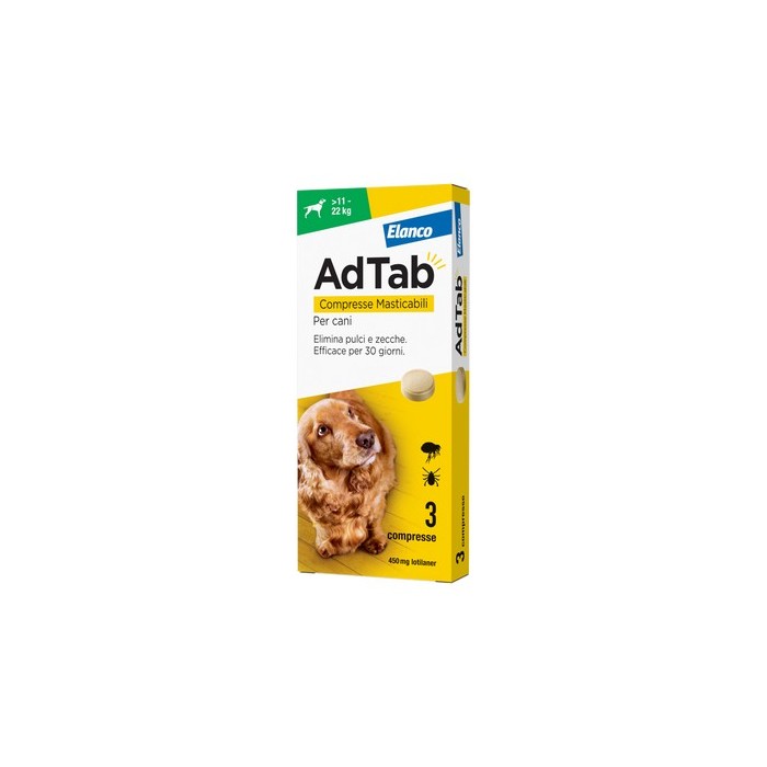 AdTab Cane 450 mg 11-22 Kg 3 compresse | Zoopluto
