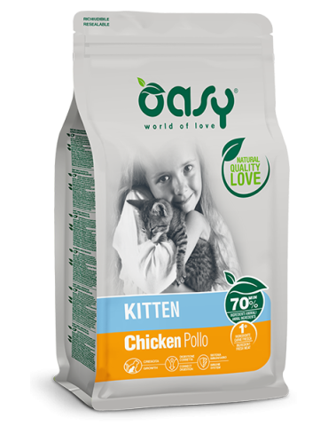 Oasy Crocchette Gatto Kitten Pollo 1,5 Kg | Zoopluto