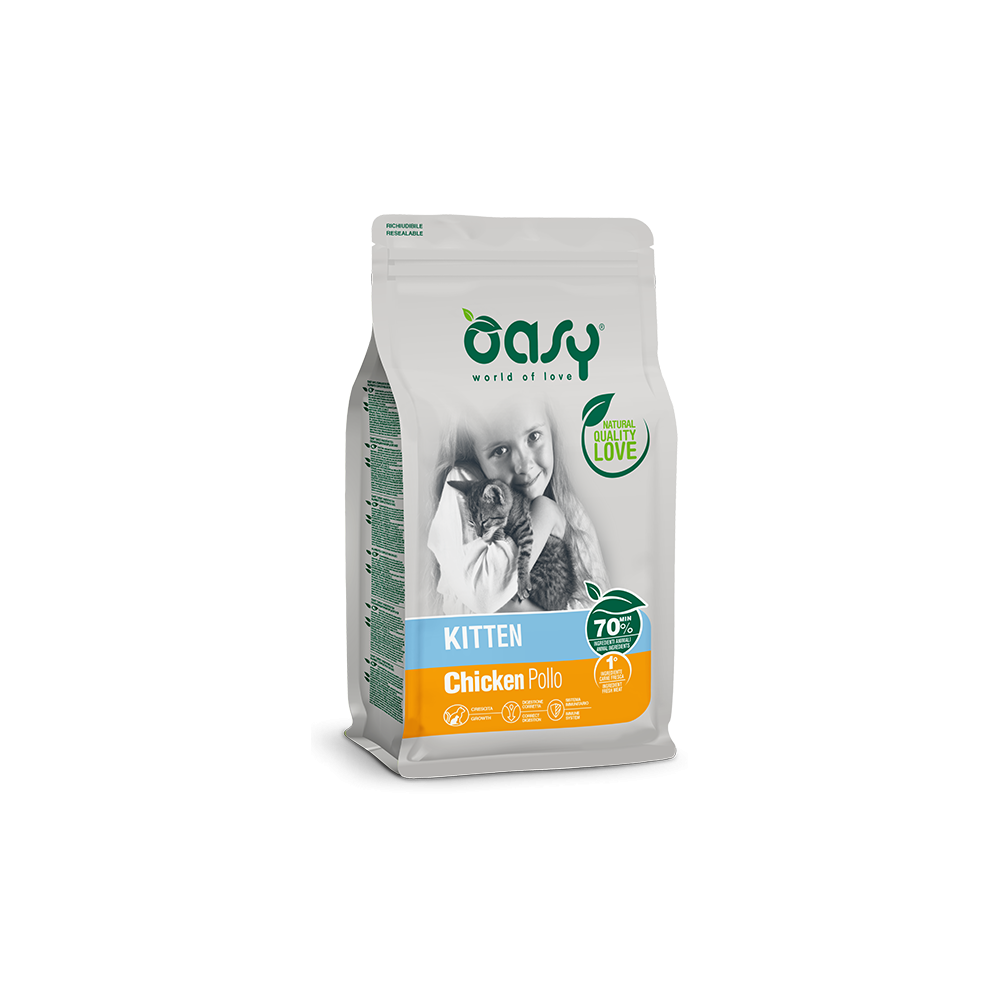 Oasy Crocchette Gatto Kitten Pollo 1,5 Kg | Zoopluto