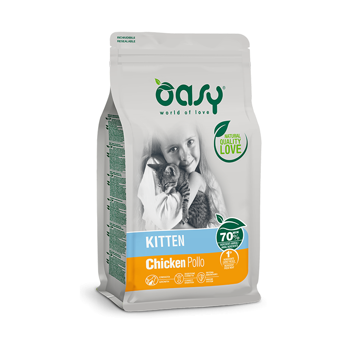 Oasy Crocchette Gatto Kitten Pollo 1,5 Kg | Zoopluto