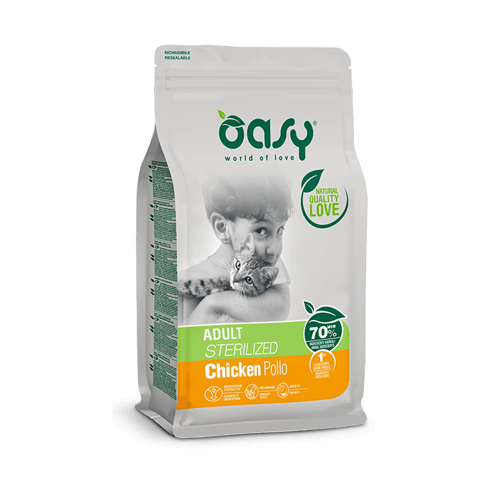 Oasy Crocchette Gatto Adult Sterilized Pollo 1,5 Kg | Zoopluto