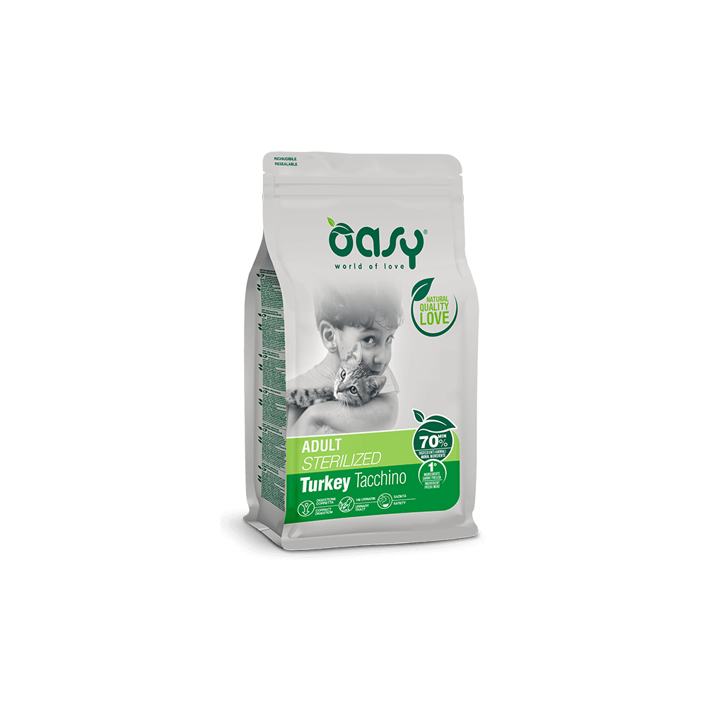 Oasy Crocchette Gatto Adult Sterilized Tacchino 1,5 Kg | Zoopluto