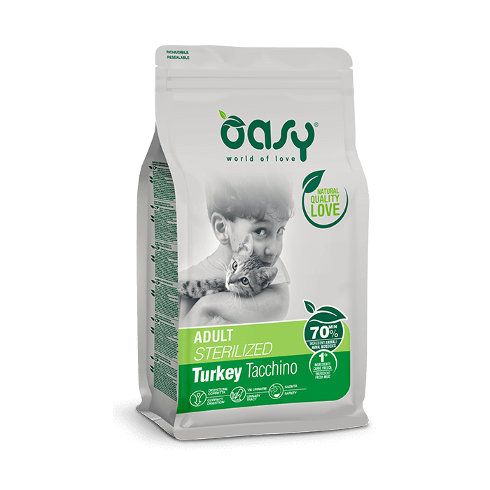 Oasy Crocchette Gatto Adult Sterilized Tacchino 1,5 Kg | Zoopluto