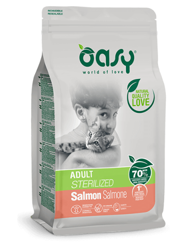 Oasy Crocchette Gatto Adult Sterilized Salmone 1,5 Kg | Zoopluto