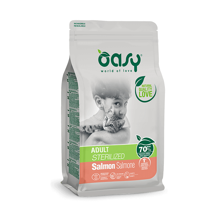 Oasy Crocchette Gatto Adult Sterilized Salmone 1,5 Kg | Zoopluto