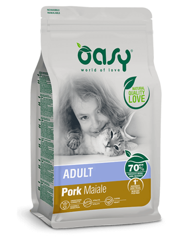 Oasy Crocchette Gatto Adult Maiale 1,5 Kg | Zoopluto