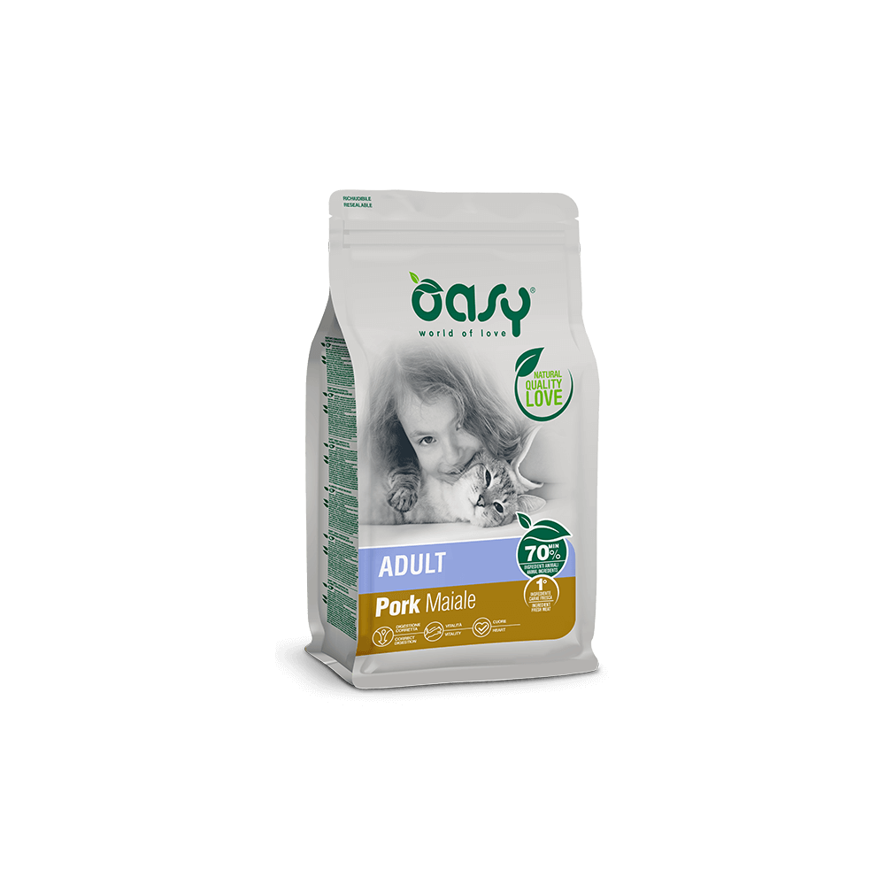 Oasy Crocchette Gatto Adult Maiale 1,5 Kg | Zoopluto