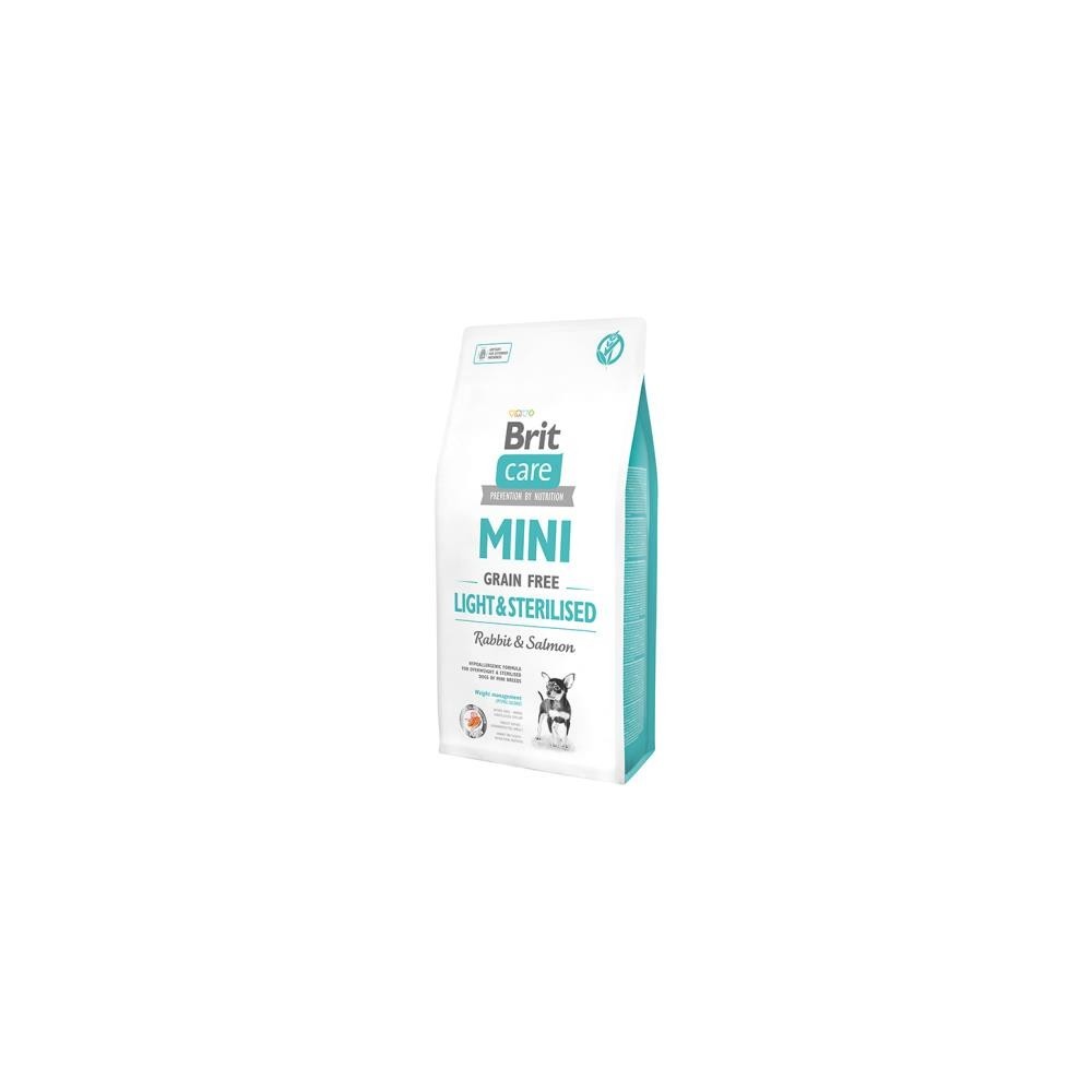 Brit Care Mini Light & Sterilised 7KG - Crocchette con Coniglio e Salmone per Cani Mini