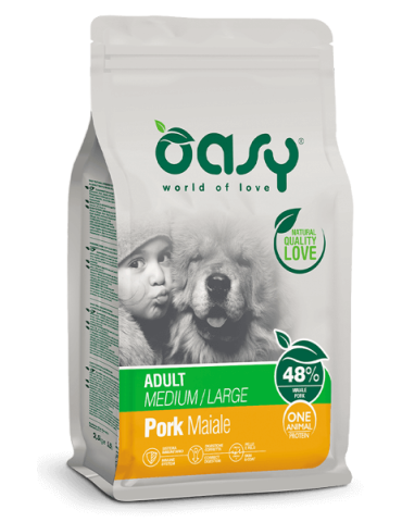 Oasy One Animal Protein Adult Medium/Large Maiale 2,5 Kg | Zoopluto