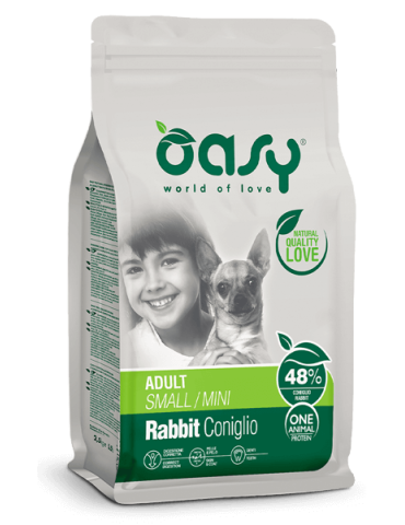 Oasy One Animal Protein Adult Small/Mini Coniglio 800 g | Zoopluto