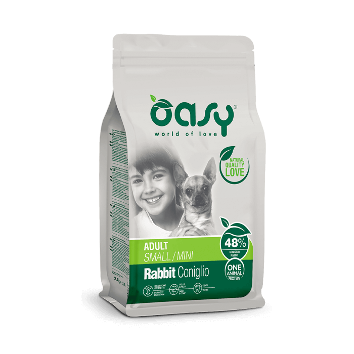 Oasy One Animal Protein Adult Small/Mini Coniglio 800 g | Zoopluto