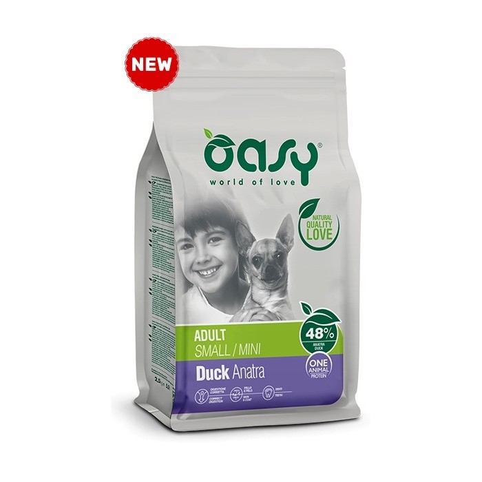 Oasy One Animal Protein Adult Small/Mini Anatra 800 g | Zoopluto