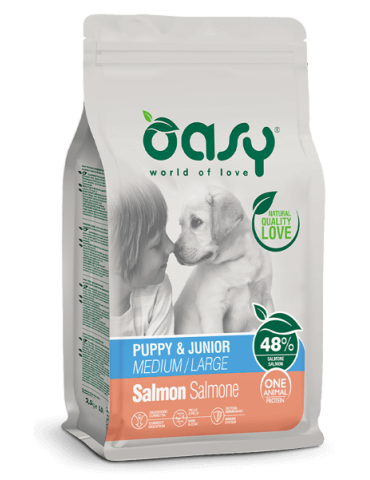 Oasy One Animal Protein Puppy & Junior Medium/Large Salmone 2,5 Kg | Zoopluto