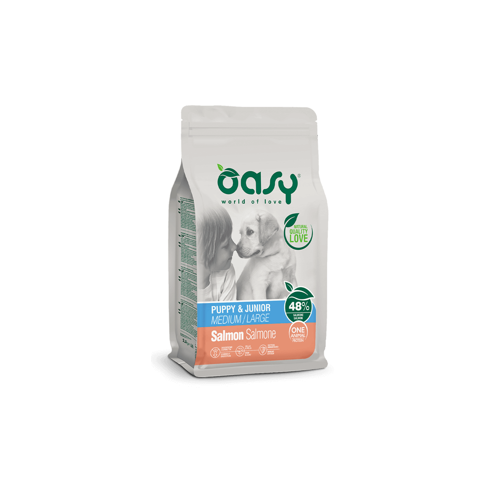 Oasy One Animal Protein Puppy & Junior Medium/Large Salmone 2,5 Kg | Zoopluto