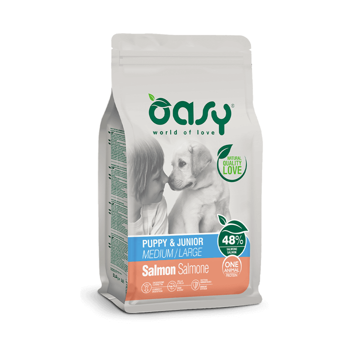 Oasy One Animal Protein Puppy & Junior Medium/Large Salmone 2,5 Kg | Zoopluto