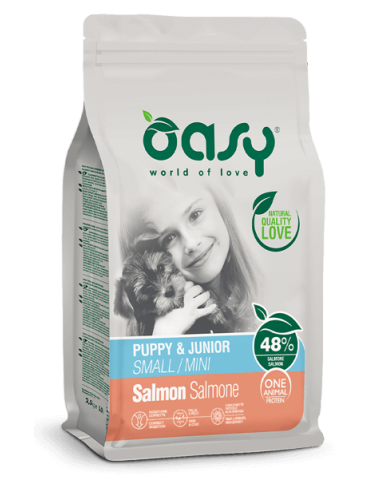Oasy One Animal Protein Puppy & Junior Small/Mini Salmone 800 g | Zoopluto