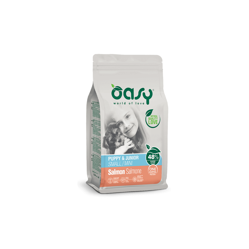 Oasy One Animal Protein Puppy & Junior Small/Mini Salmone 800 g | Zoopluto