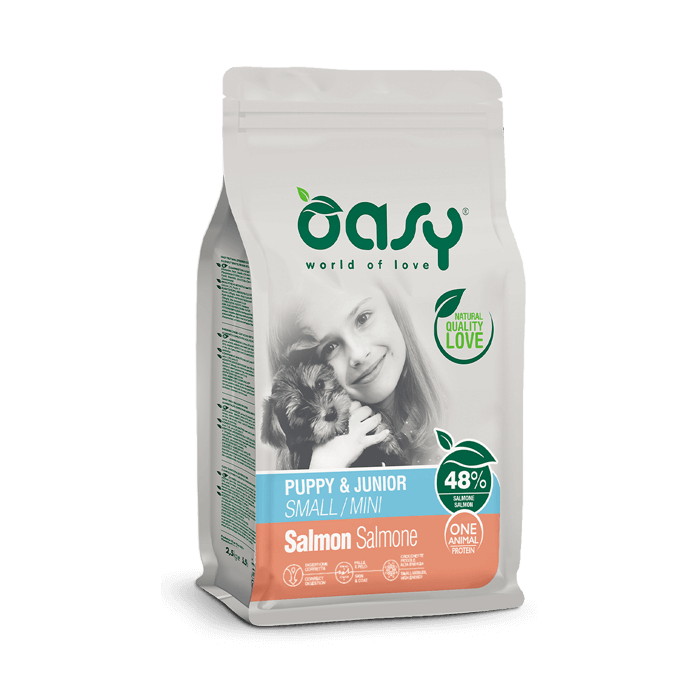 Oasy One Animal Protein Puppy & Junior Small/Mini Salmone 800 g | Zoopluto