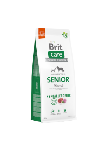 Brit Care Hypo Senior Agnello 12 KG - Crocchette Ipoallergeniche per Cani Anziani