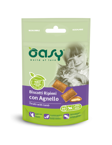 Oasy Biscotti Ripieni Agnello Gatto 60 g | Zoopluto