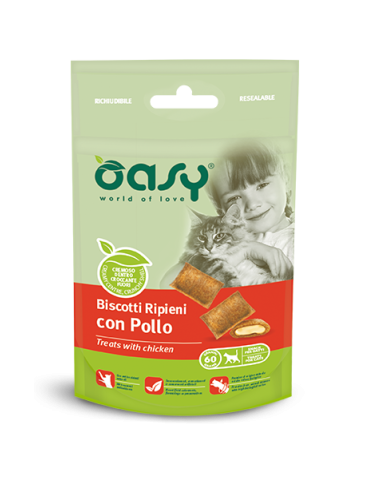 Oasy Biscotti Ripieni Pollo Gatto 60 g | Zoopluto