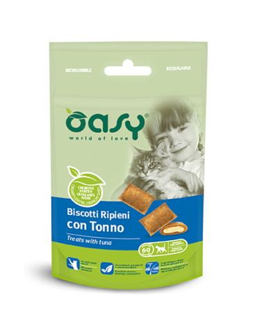 Oasy Biscotti Ripieni Tonno Gatto 60 g | Zoopluto