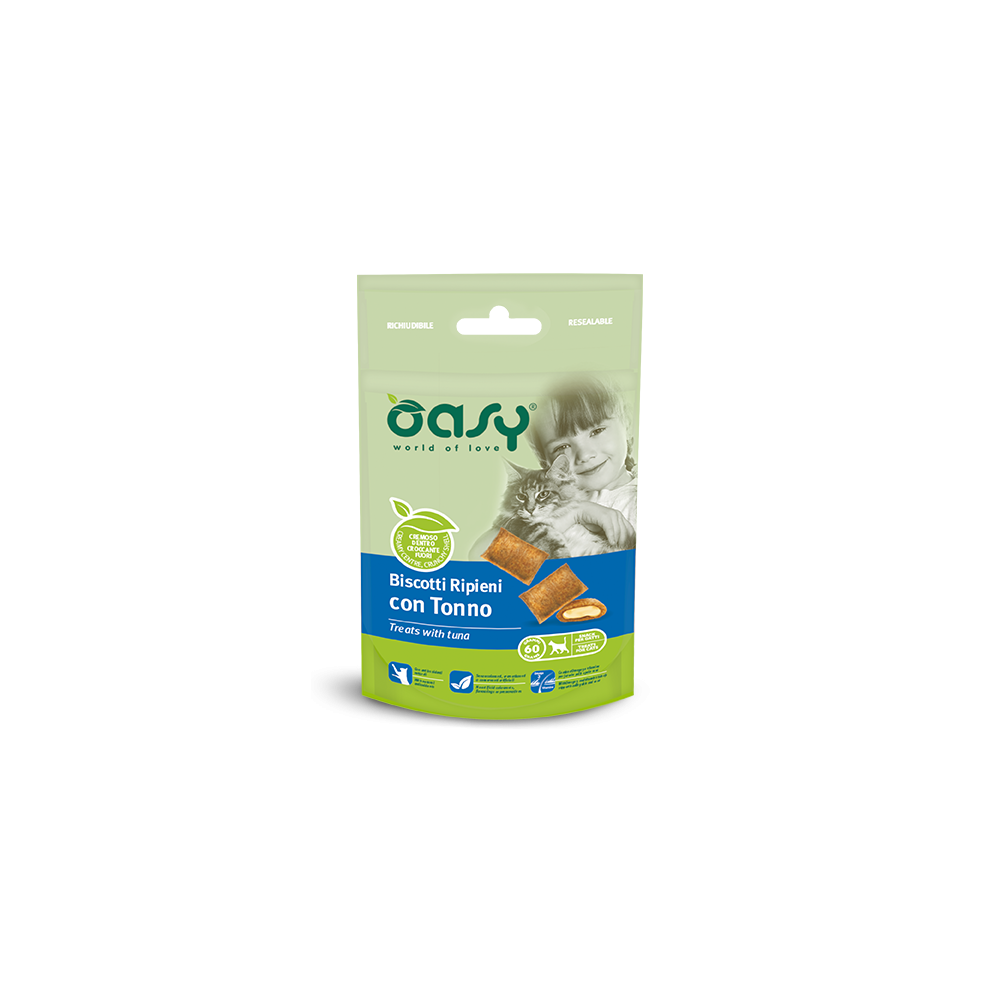 Oasy Biscotti Ripieni Tonno Gatto 60 g | Zoopluto