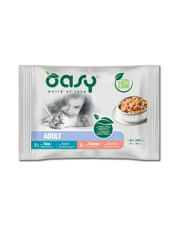 Oasy Multipack Fish Selection Gatto 4 x 85 g | Zoopluto
