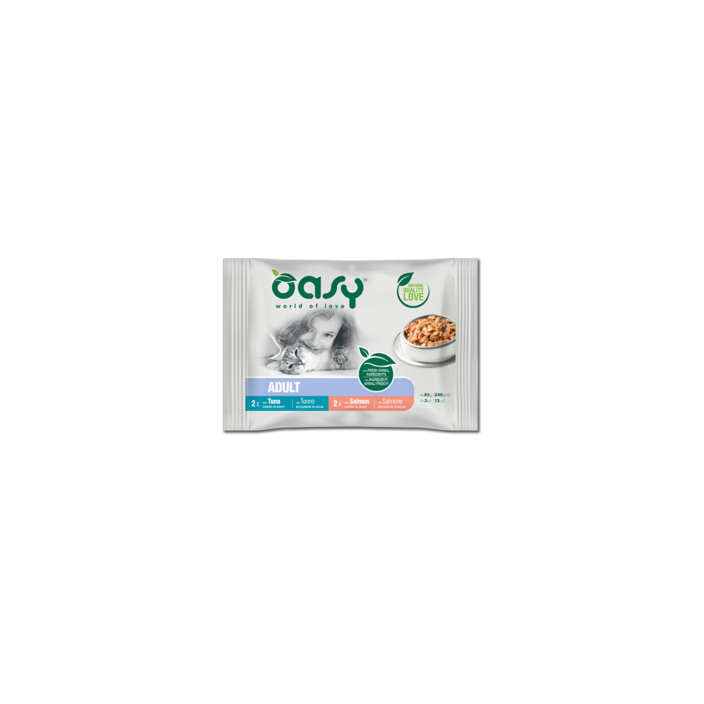 Oasy Multipack Fish Selection Gatto 4 x 85 g | Zoopluto