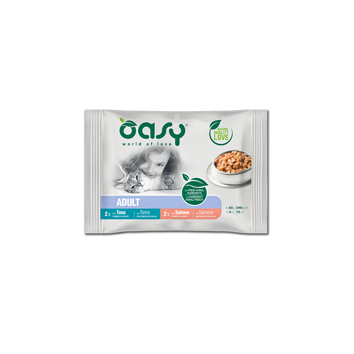 Oasy Multipack Fish Selection Gatto 4 x 85 g | Zoopluto