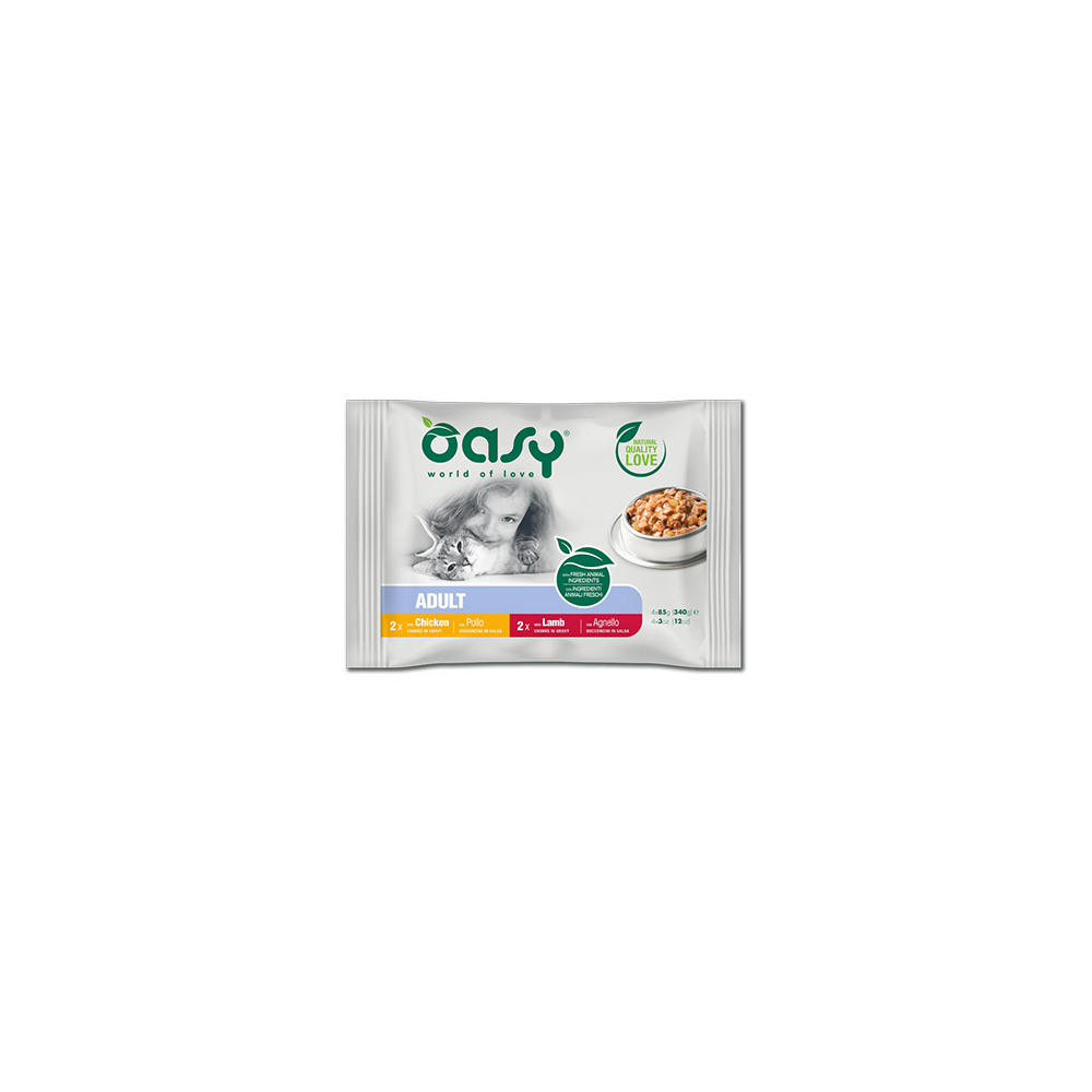 Oasy Multipack Meat Selection Gatto 4 x 85 g | Zoopluto