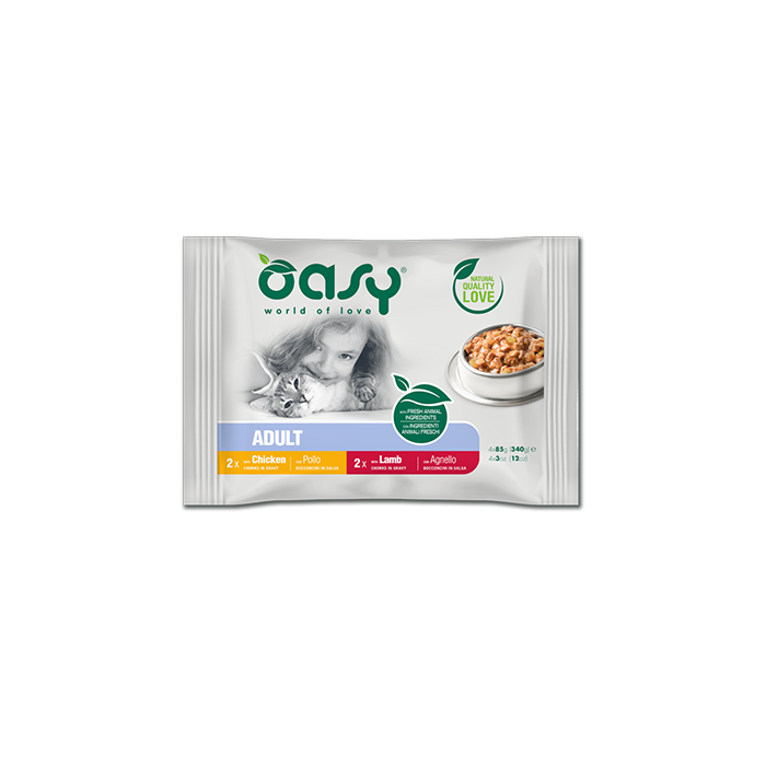 Oasy Multipack Meat Selection Gatto 4 x 85 g | Zoopluto