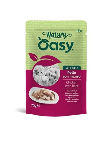 Oasy Natury Soft Jelly Pollo e Manzo 70 g | Zoopluto